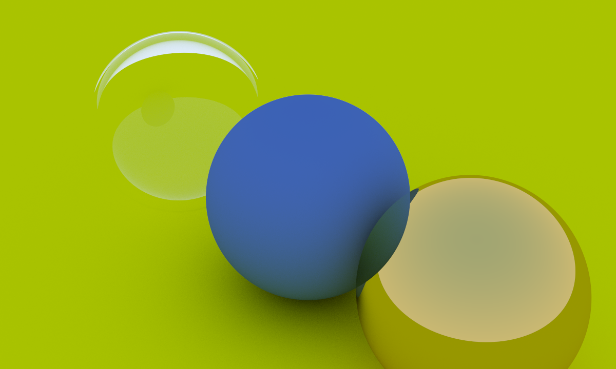 3 Spheres with the 3 avialable materials