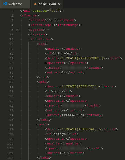 Configuration backup as XML