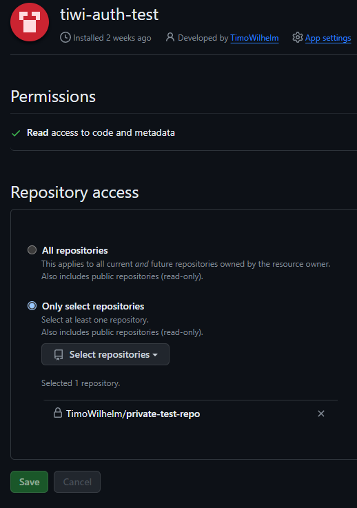 Repository Access Settings