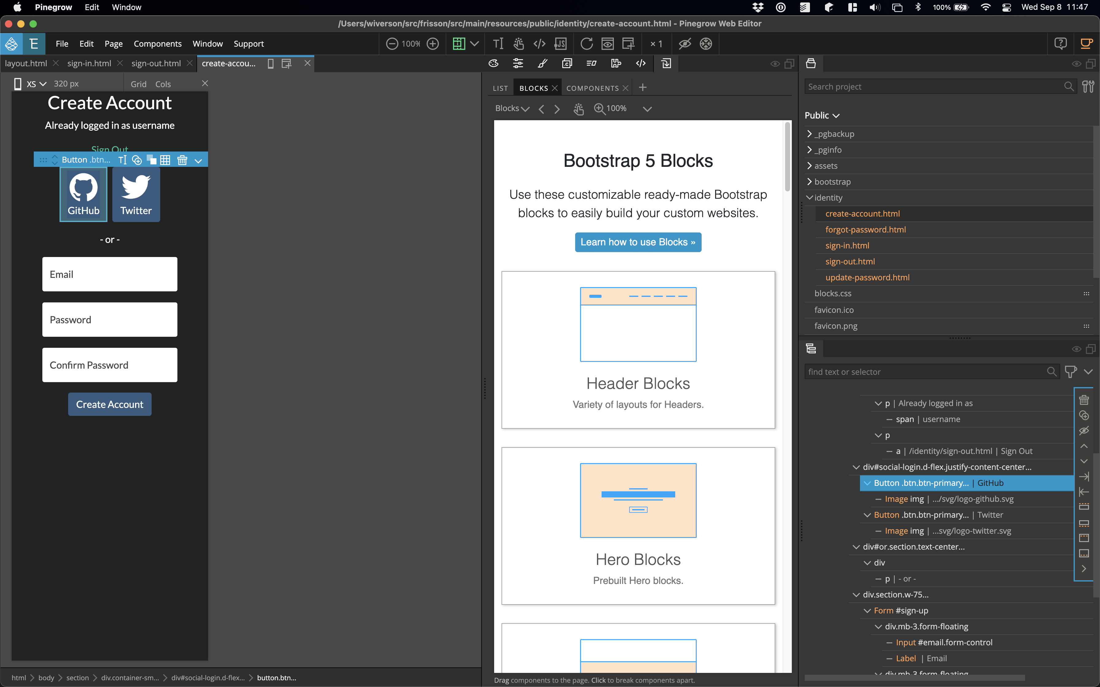 Mobile and Bootstrap Blocks