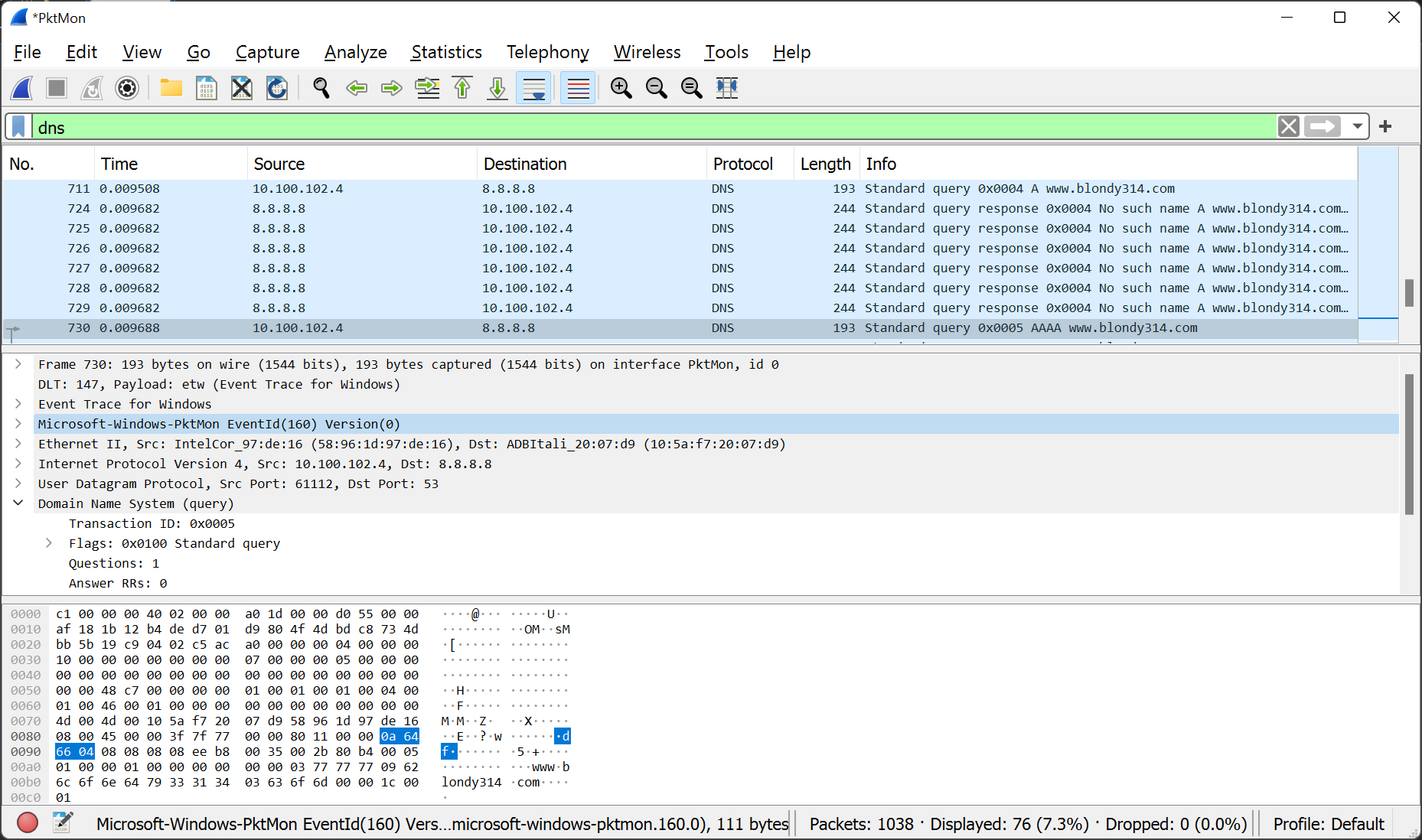 ETW packet capture