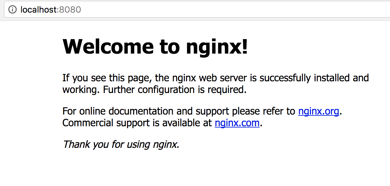 nginx pod default page