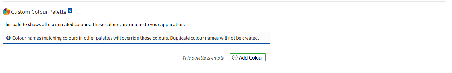 Empty Custom Color Palette
