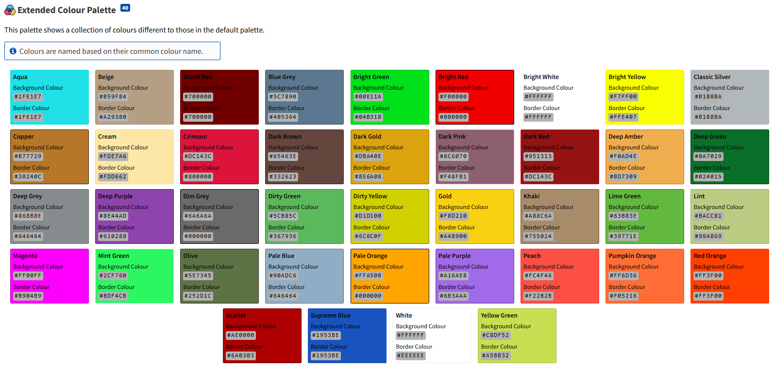 Extended Color Palette