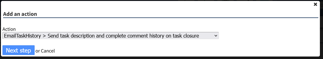 EmailTaskHistory > Send task description and complete comment history on task closure