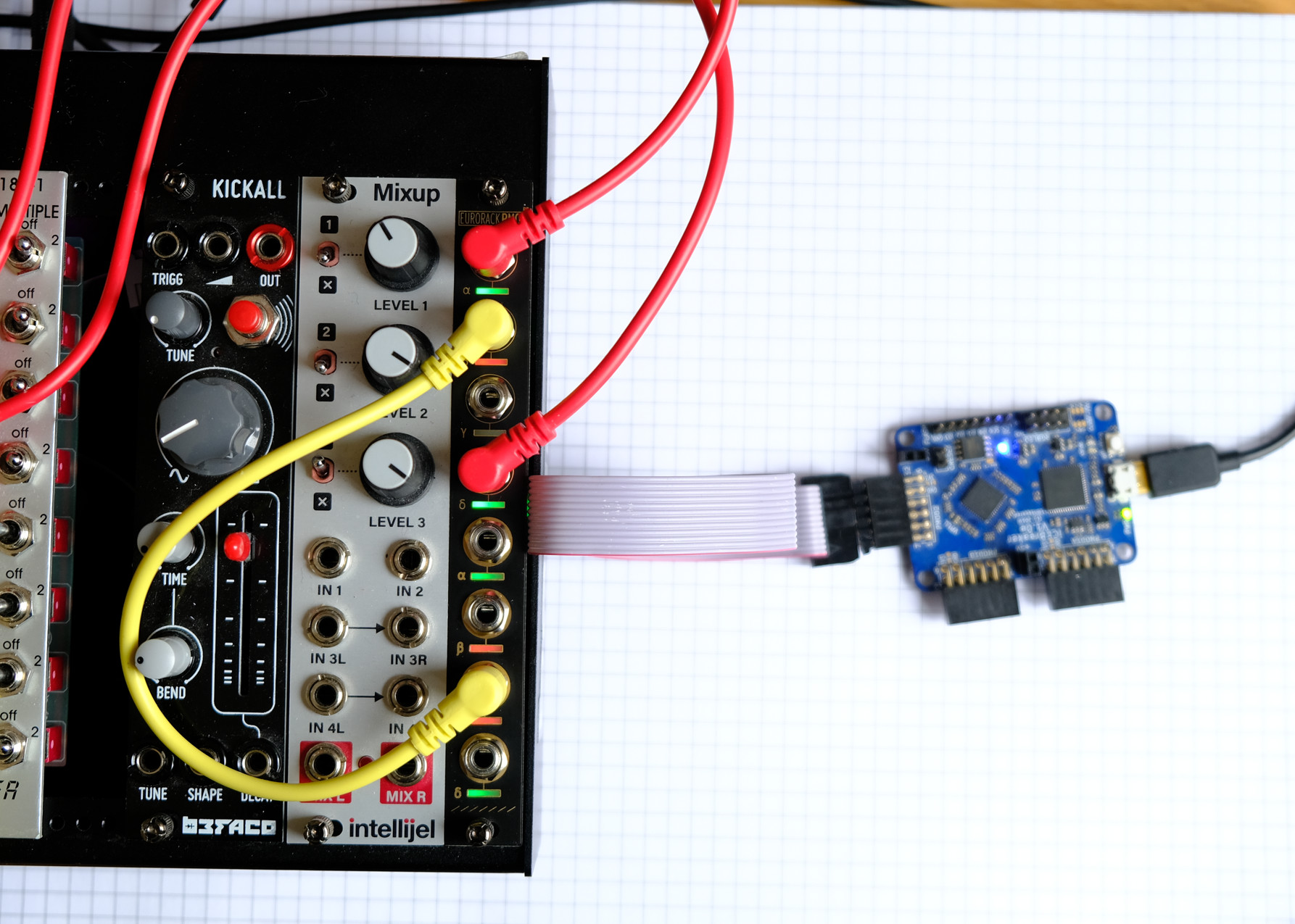 assembled eurorack-pmod module (in system)