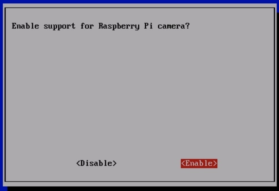 raspi-config enable camera yes/no menu