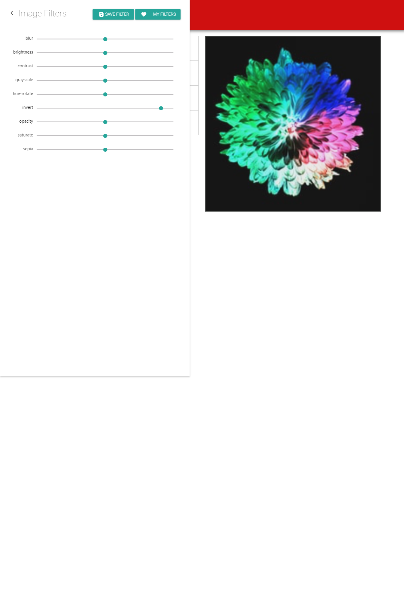 filter menu after applied