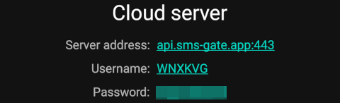 Cloud server example settings