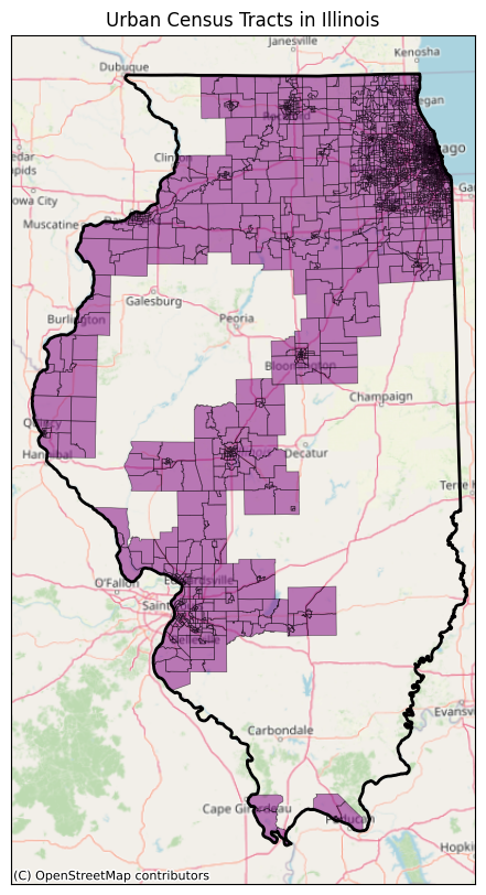 Urban Census Tracts in Illinois