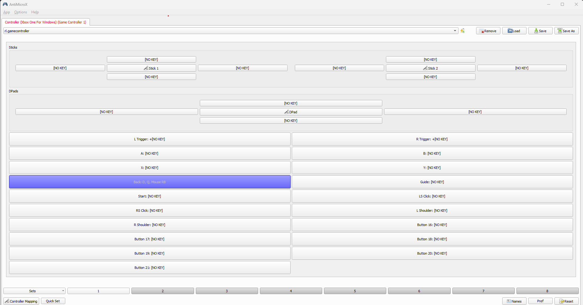 Mapped and activated in AntiMicroX