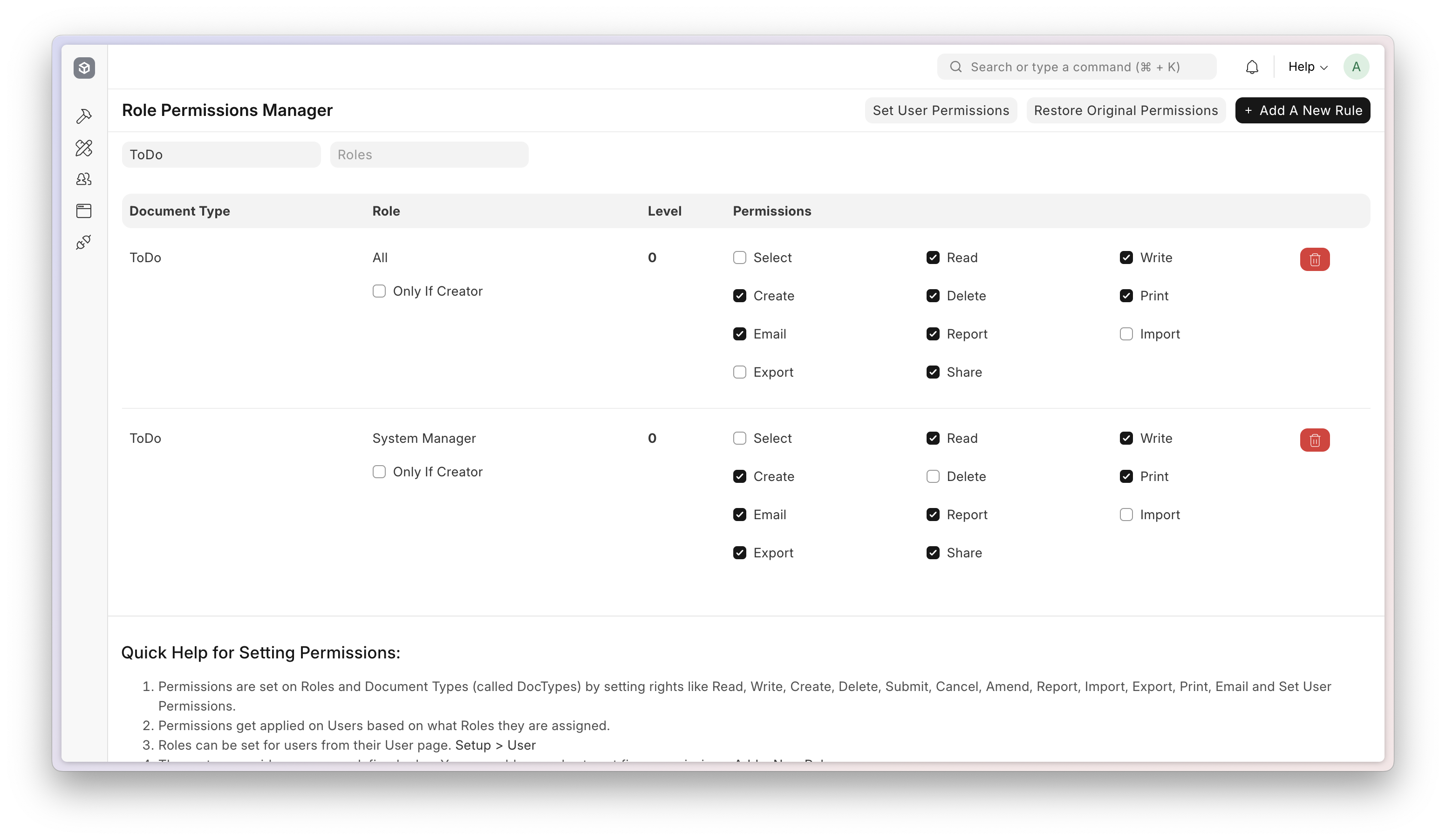 Role Permission Manager