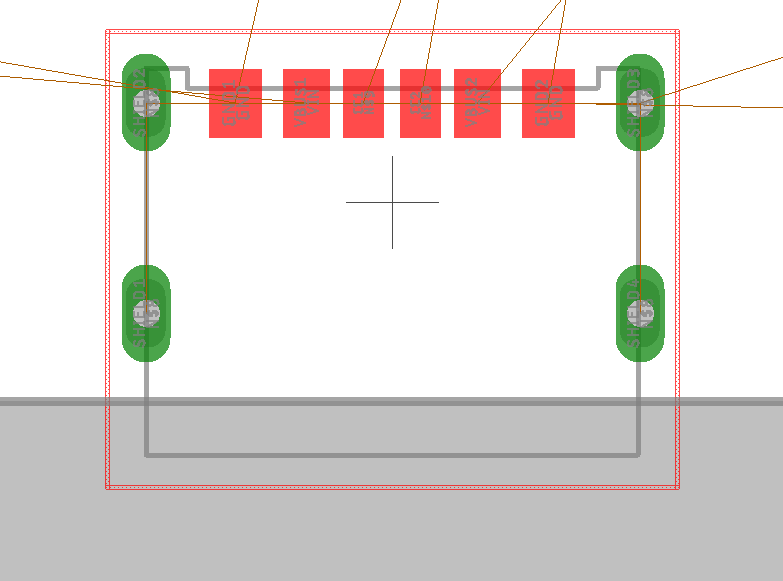 Eagle footprint diagram of USB-C 6P connector