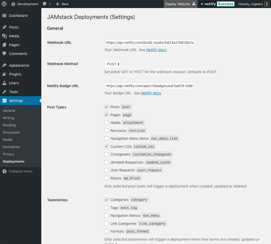 Settings Screen