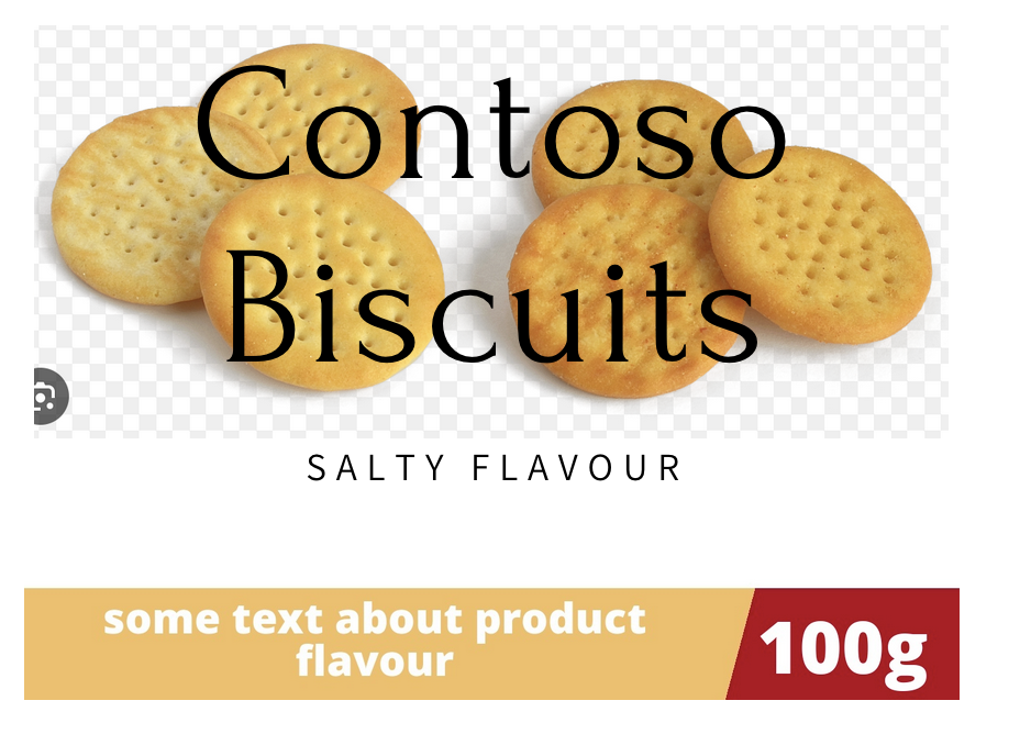 Contoso biscuits off pack