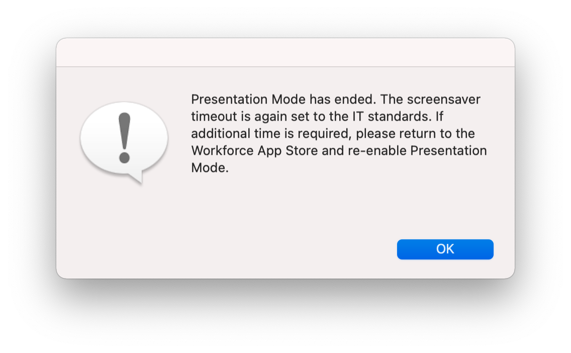 Presentation Mode has ended