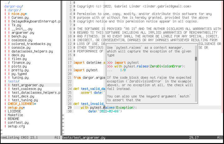 vim with light background