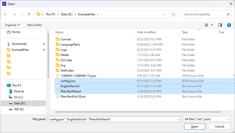 Windows Open File Picker