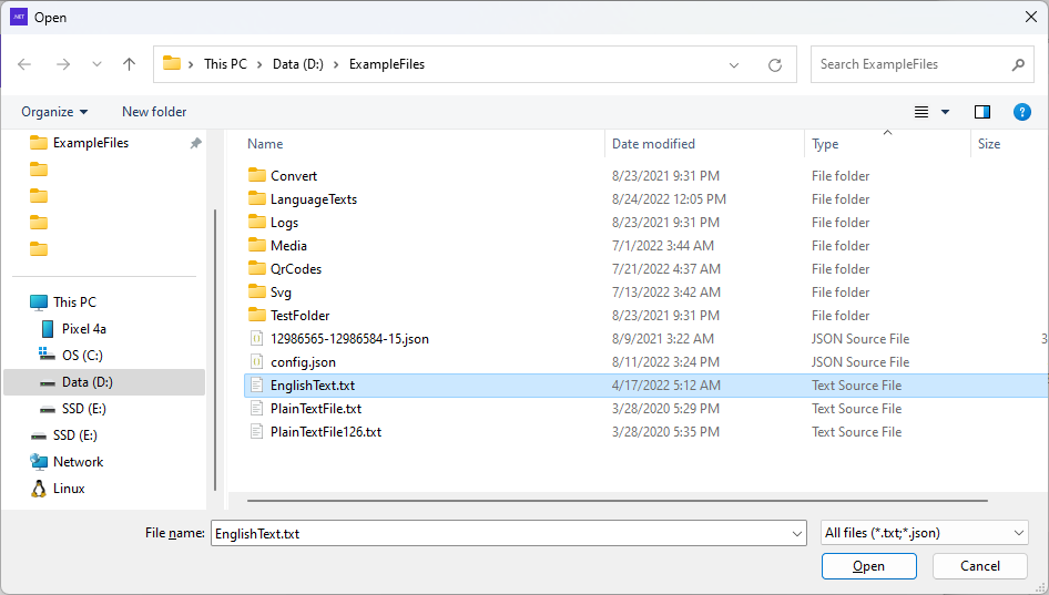 Windows Open File Picker