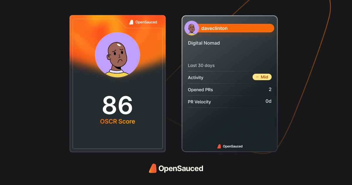 My OpenSauced Dev Card