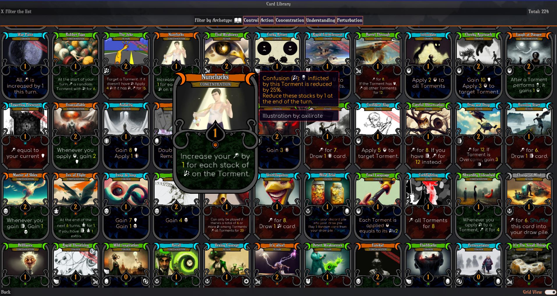 Hypnagonia Card List Screenshot