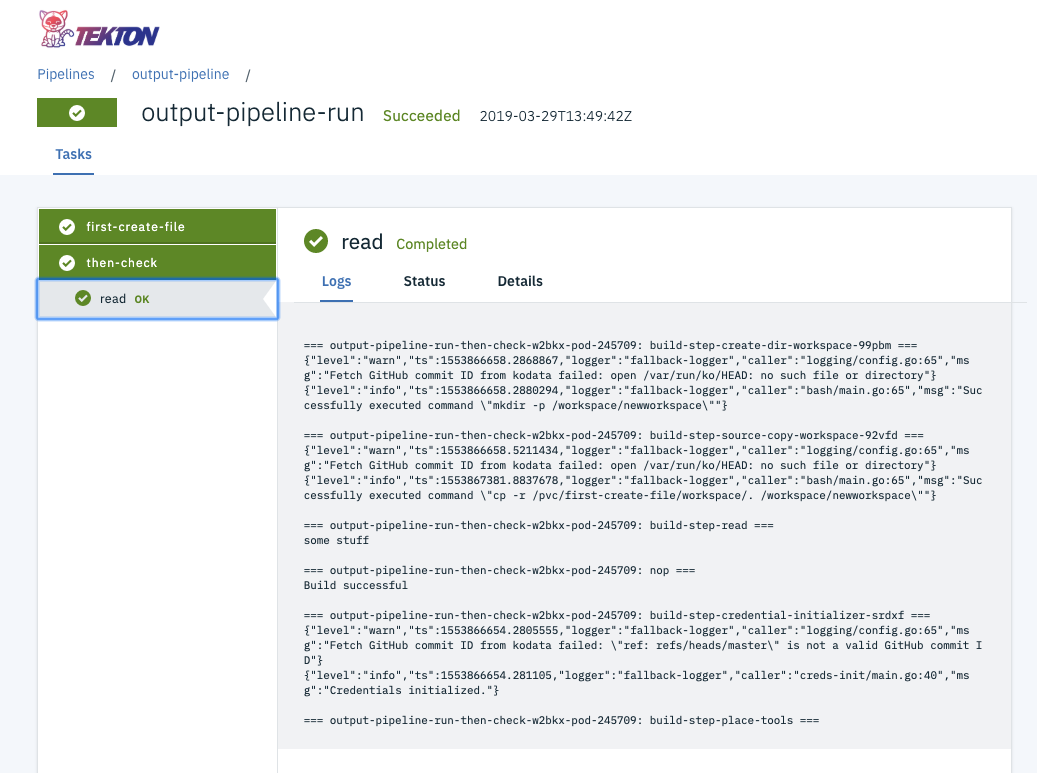 Dashboard UI workloads page