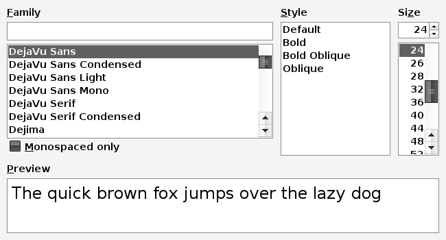 Font Choooser (acryllookandfeel)