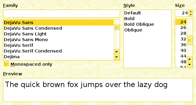 Font Choooser (bernsteinlookandfeel)