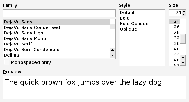 Font Choooser (fastlookandfeel)