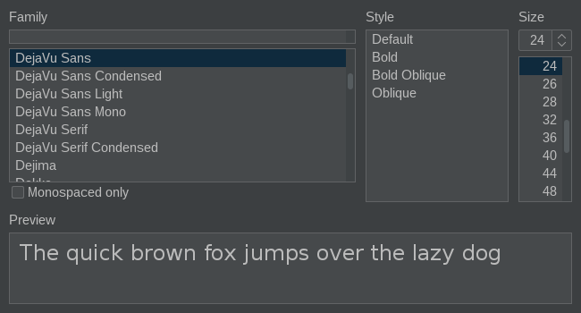 Font Choooser (flatdarklaf)