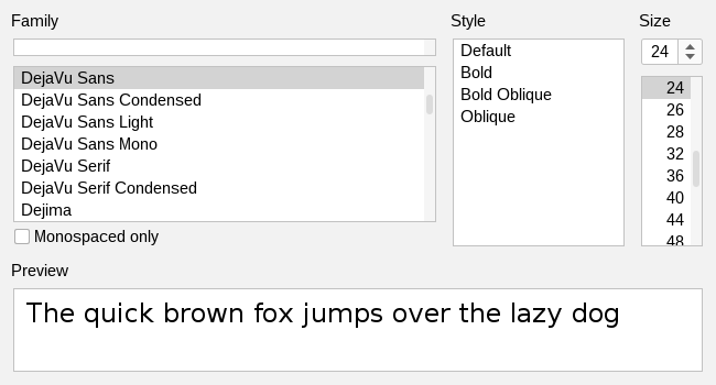 Font Choooser (flatintellijlaf)