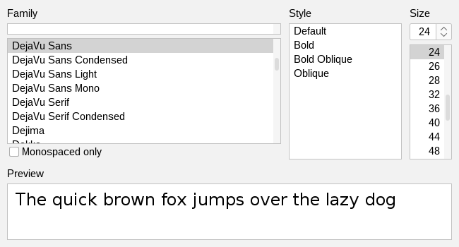 Font Choooser (flatlightlaf)