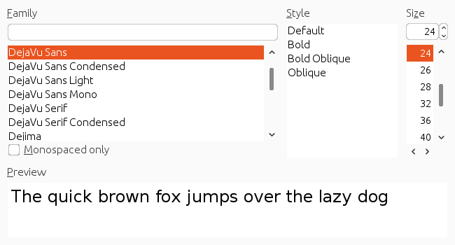 Font Chooser (GTK)