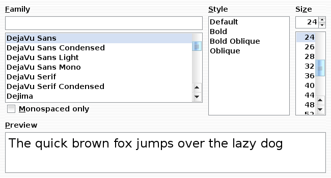 Font Choooser (mcwinlookandfeel)