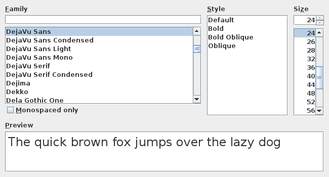 Font Chooser (Cross Platform)