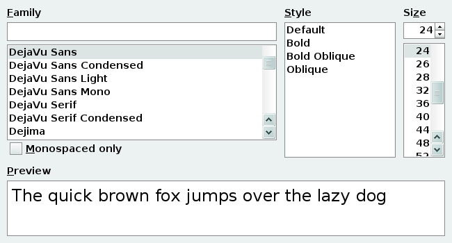 Font Choooser (mintlookandfeel)