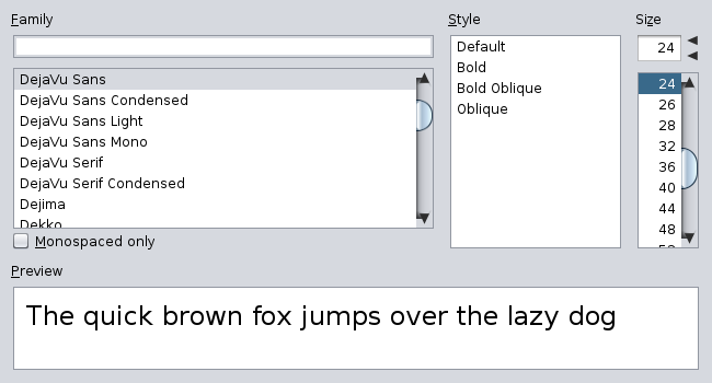 Font Choooser (nimbuslookandfeel)