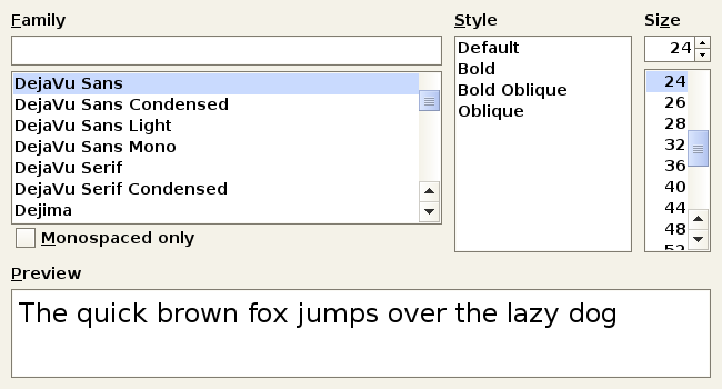 Font Choooser (smartlookandfeel)