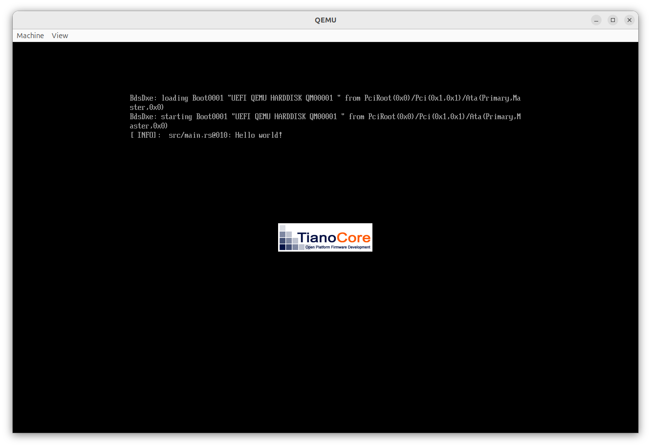 running Hello, World in qemu
