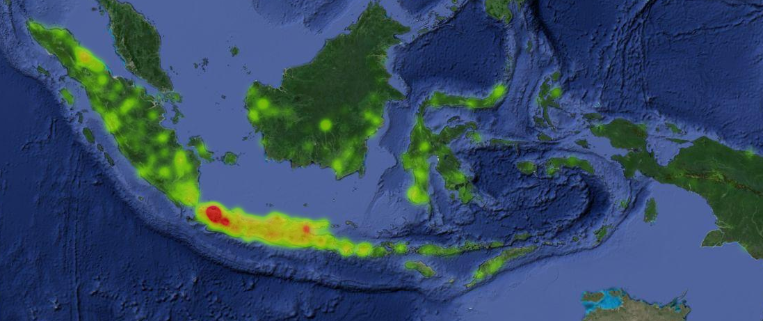 Heat map of Indonesian population