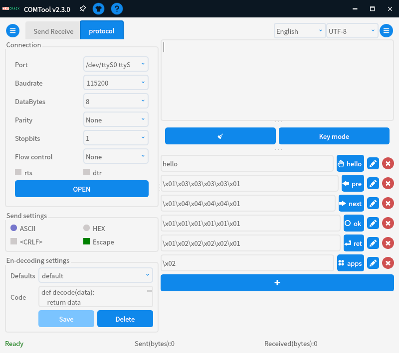 comtool protocol plugin