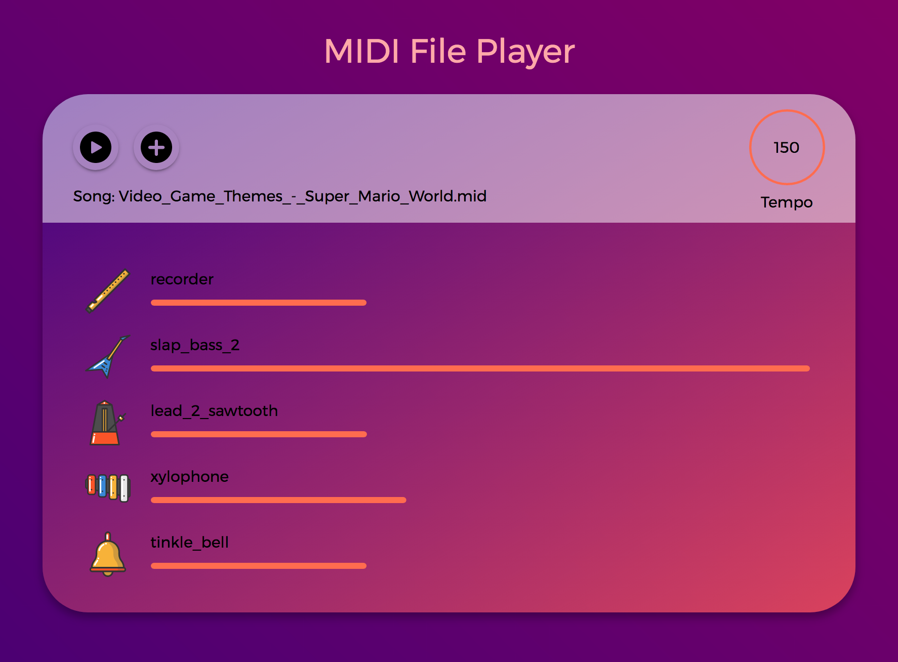 Midi Redux Interface