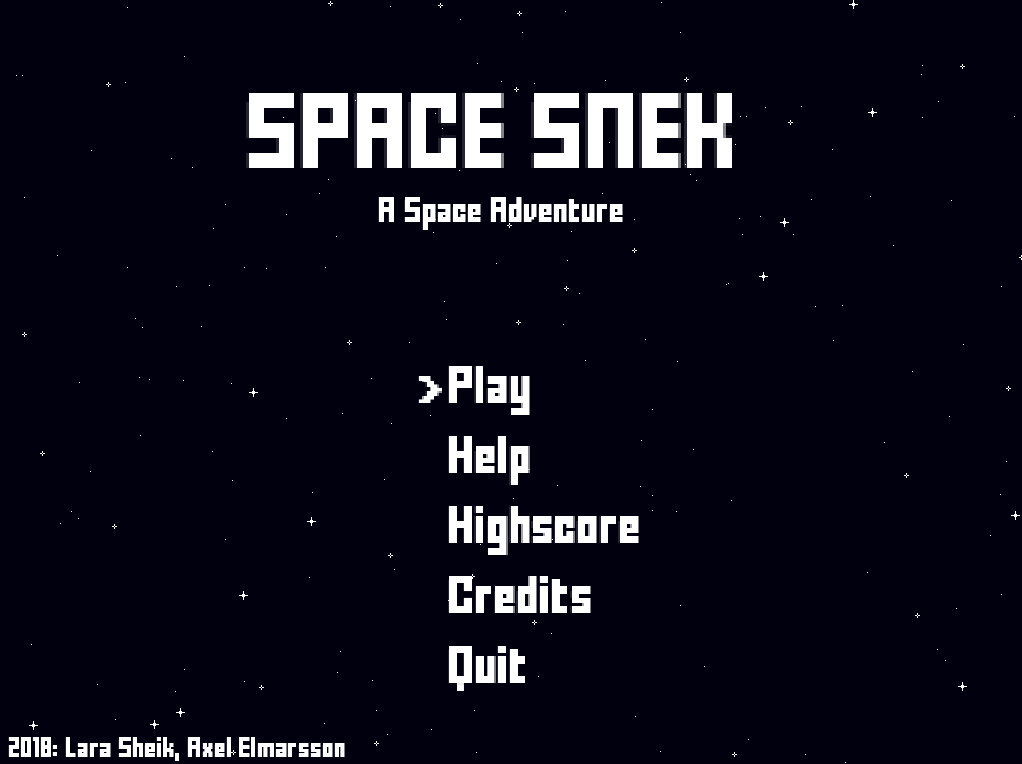 SpaceSnek menu