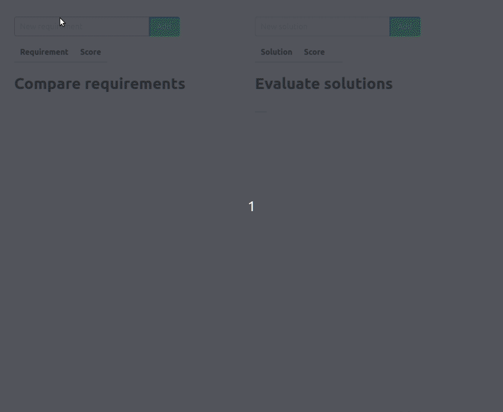 Solution comparison