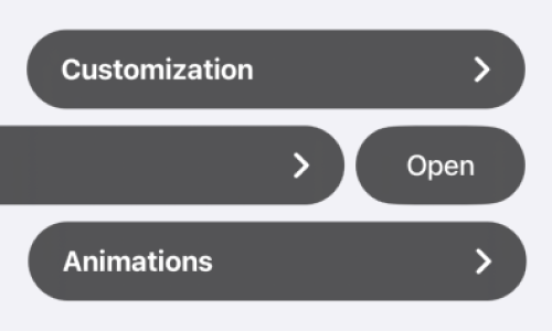 The 'Styles' header swiped to the left and the 'Open' action shown on the right.