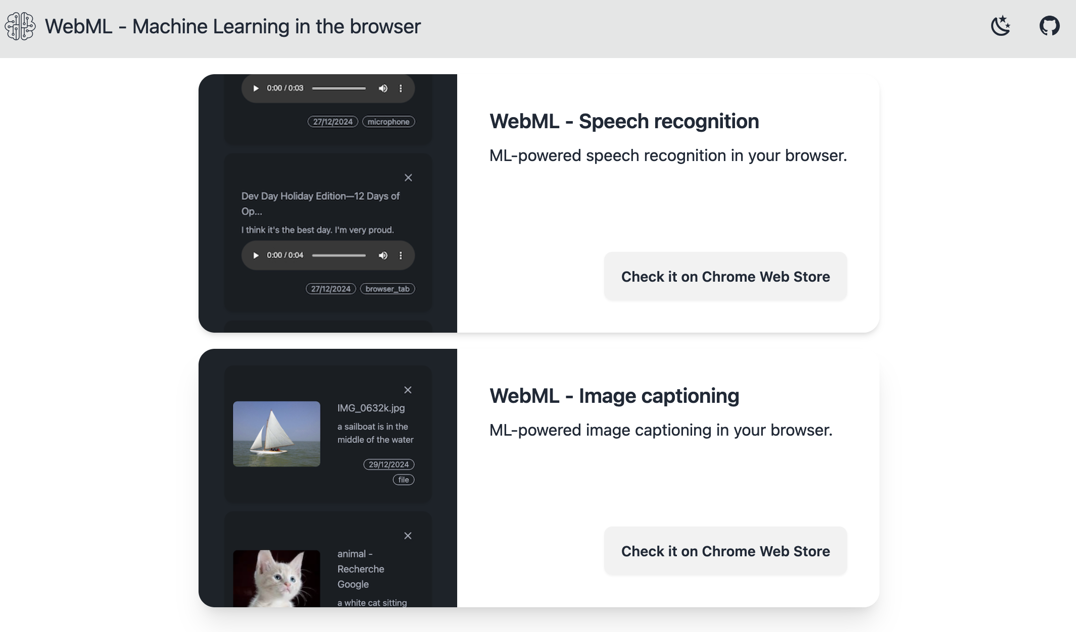 webml website screenshot