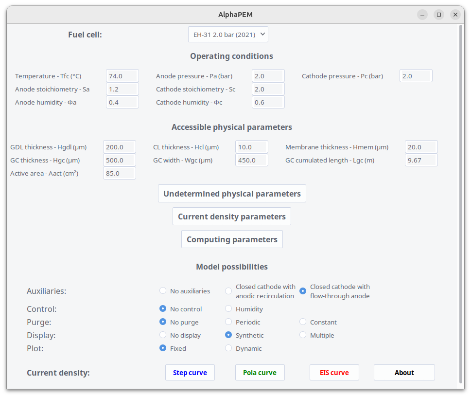 AlphaPEM graphical user interface