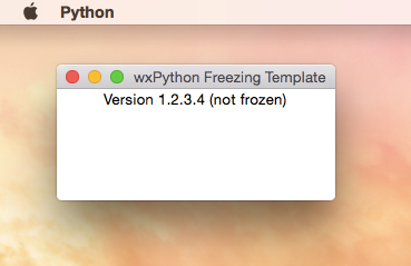 Screenshot of Py2app Wx Template on OS X 10.10.2