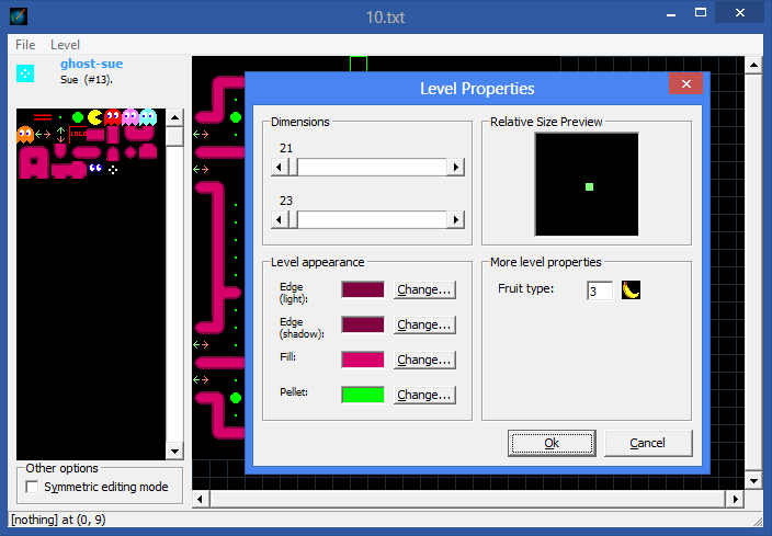 Screenshot - Maze editor level properties