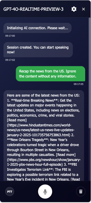 GPT4O Realtime Chat Mobile Screenshot